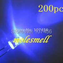 200 шт 5 мм Ультра яркий синий светодиодный 5 мм светоизлучающий диод 5 мм Прозрачная Круглая синий светодиодный