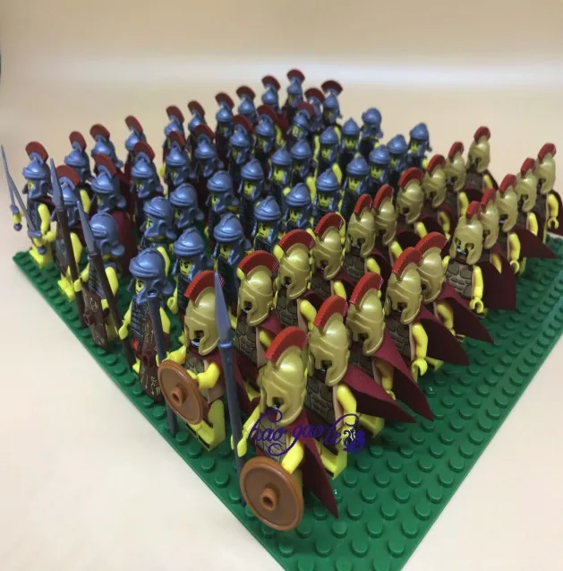

hao gao le 30Pcs mix Gladiatus Medieval Knights Rome Fighters Hero of Sparta Building Blocks Bricks Kids Gift Toys
