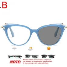 Фотохромные очки для чтения женские кошачьи глаза модные очки оправа солнцезащитные очки плоское зеркало