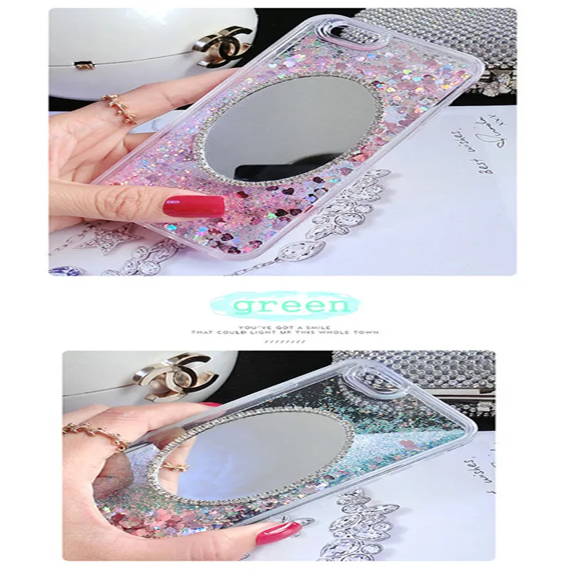 Роскошный Алмазный зеркальный чехол, блестящие жидкие блестки, мягкий силиконовый чехол для iphone XS MAX XR 7 8 plus 6s 6 s plus