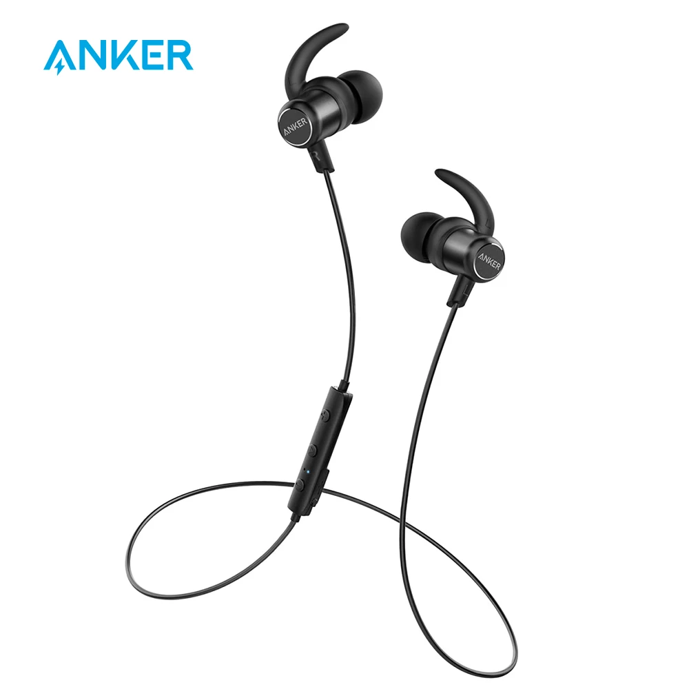 

[Upgraded]Anker SoundBuds Slim+ Wireless Earphones Bluetooth 4.1 Lightweight Stereo Earbuds AptX IPX5 Waterproof Sports Headset