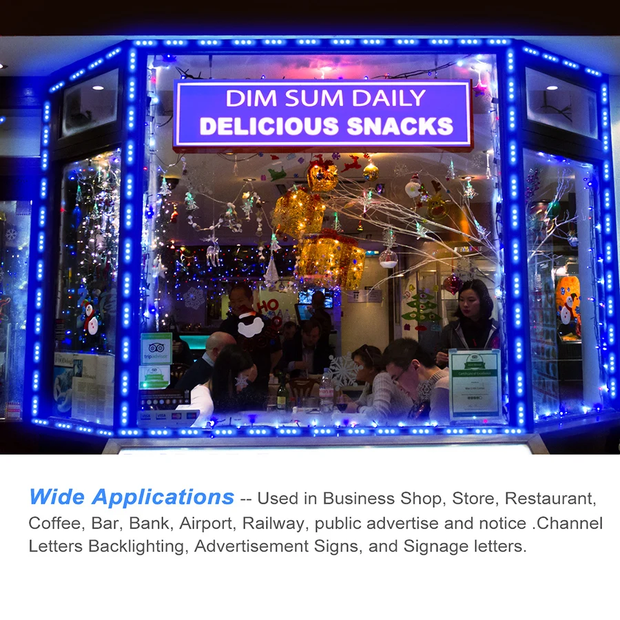 20-100PCS LED Module 5050 3 LED DC12V Waterproof Advertising Design Storefront Strip Lamp Modules Light Super Bright Blue Color  (25)