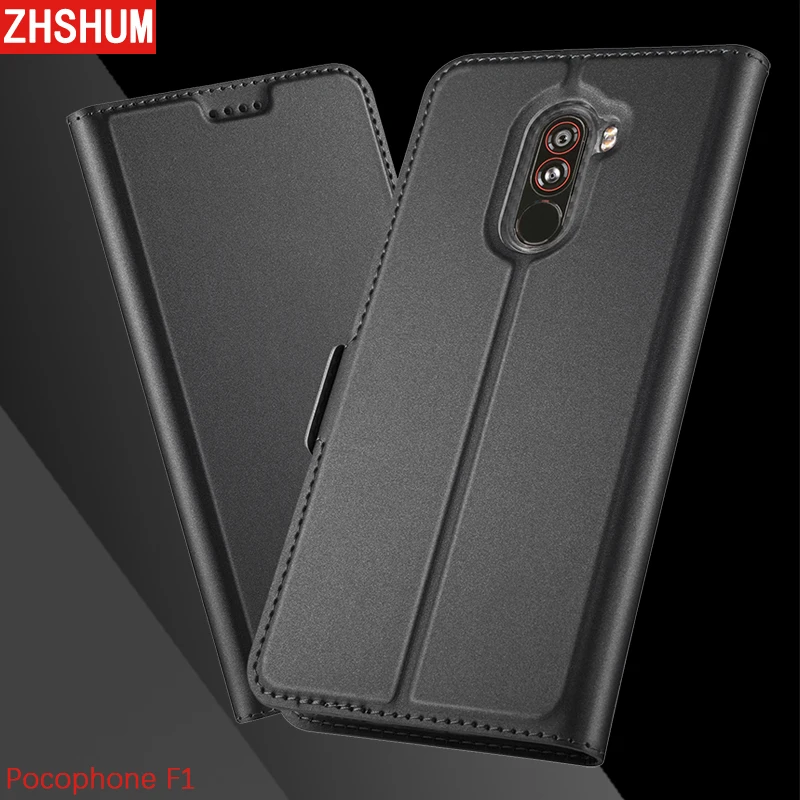 Роскошные Флип Чехол для Xiaomi Pocophone F1 Поко из искусственной кожи Магнитная карман
