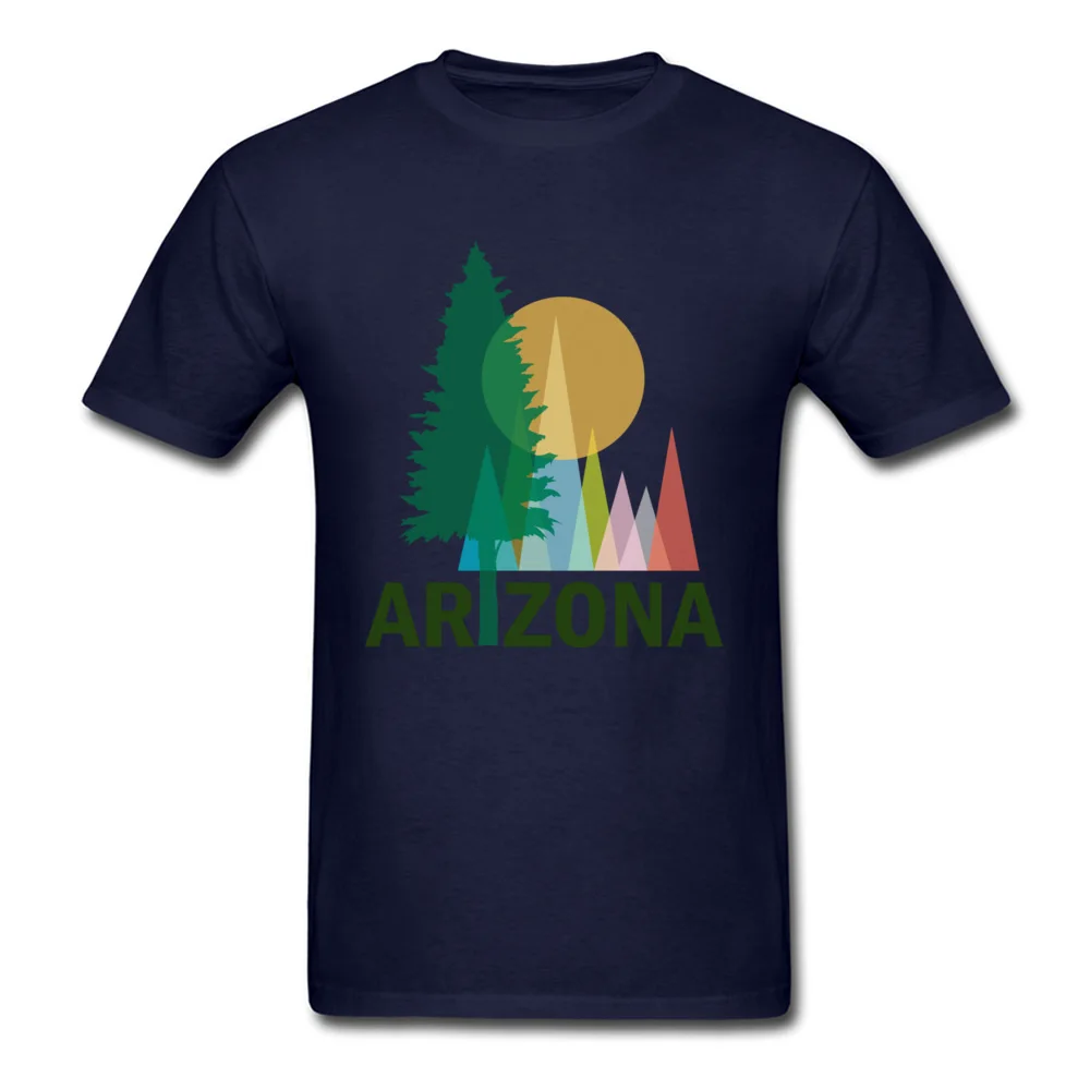 Normal T-shirts 2018 Newest Round Collar Arizona Trees Cotton Fabric Men's Tops Tees Classic Short Sleeve Sweatshirts Arizona Trees navy