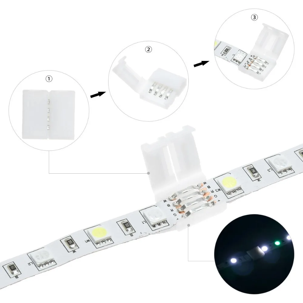 СВЕТОДИОДНАЯ лента SMD 2835 3528 5050 5 шт. аксессуары для сварки без света 2 контакта 4 8 мм