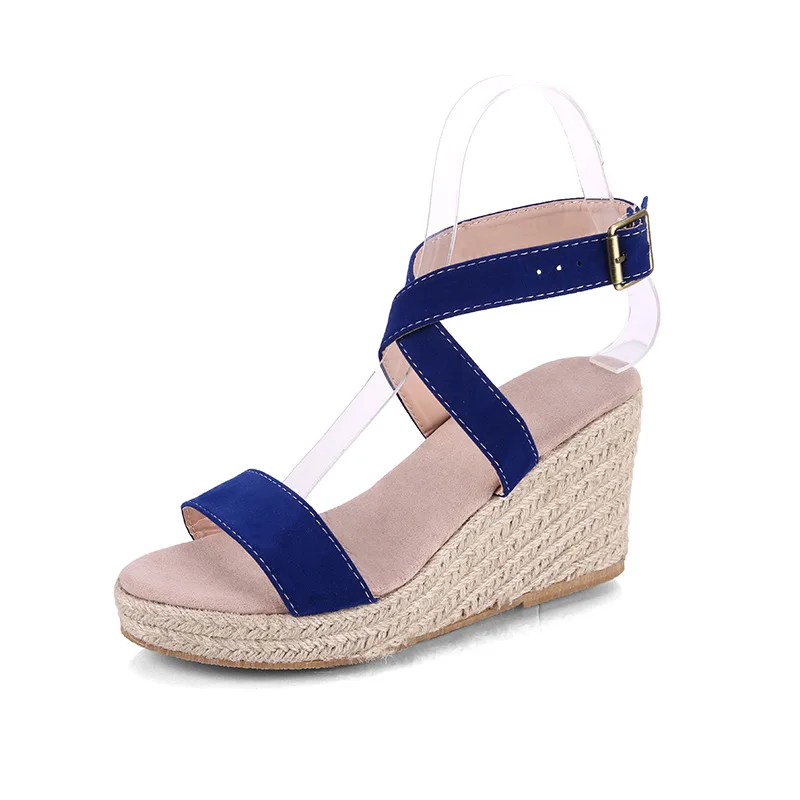 

Summer shoes woman solid color fish mouth Wedge high heels young daily women shoes Hot Style Zapatos Mujer