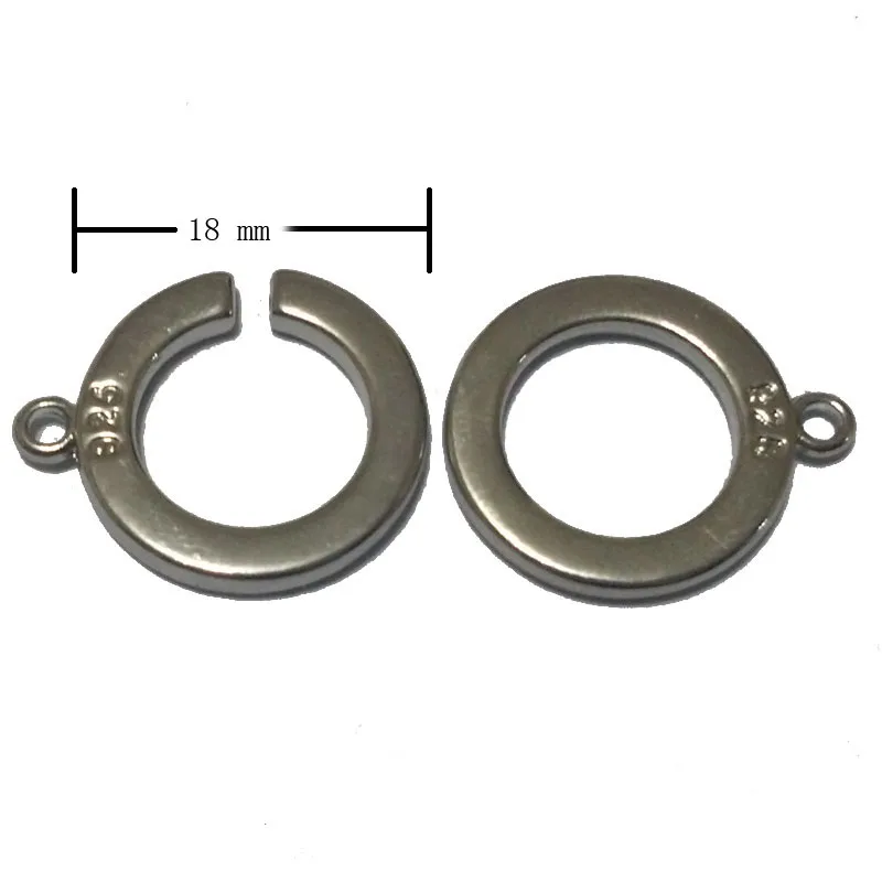 

18 mm 925 Sterling Silver Double Ring Jewelry Clasp ,Sell By Piece