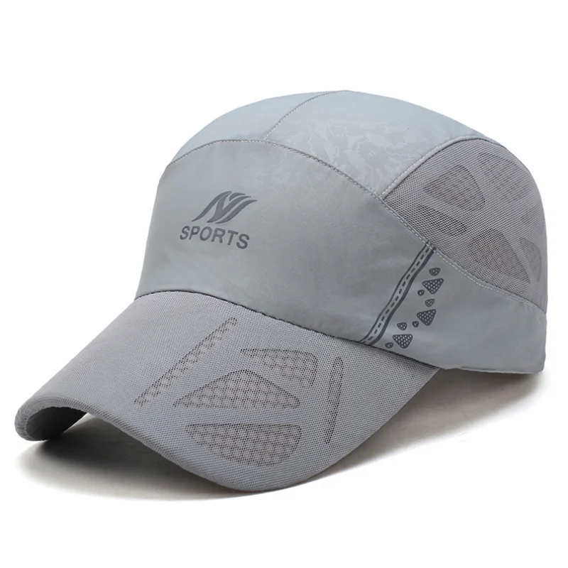 [AETRENDS] Летняя мужская бейсболка, дышащие быстросохнущие сетчатые шапки, женские солнцезащитные кепки, Z-5075 - Цвет: Light Gray
