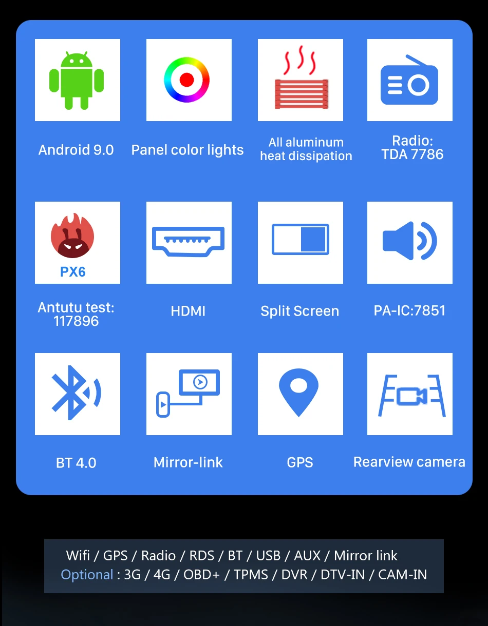 Eunavi 2 Din ips TDA7851 android 9,0 Автомобильный мультимедийный радио плеер универсальный gps Navi Стерео 4G+ 64G RK3399 сенсорный экран без dvd