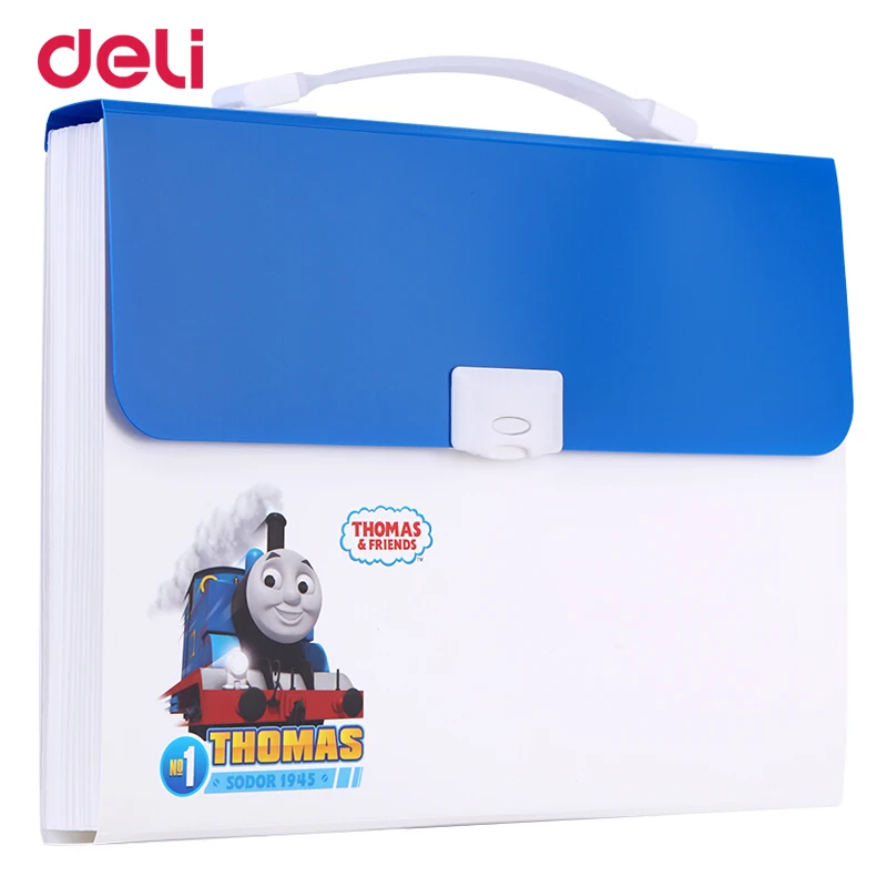 

Deli A4/13 Expanding Wallet Thomas & Friends PP student office large capacity paper file storage with label Document storage bag