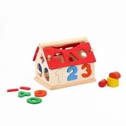 Деревянный, детский дом строительные Конструкторы игрушечные лошадки номер обучения интеллектуал блок игрушка-калькулятор подарки мозг