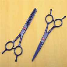 2 шт. 1012C 5,5 ''16 см индивидуальный логотип фиолетовые Парикмахерские ножницы 440C прореживающие Ножницы Профессиональные человеческие ножницы