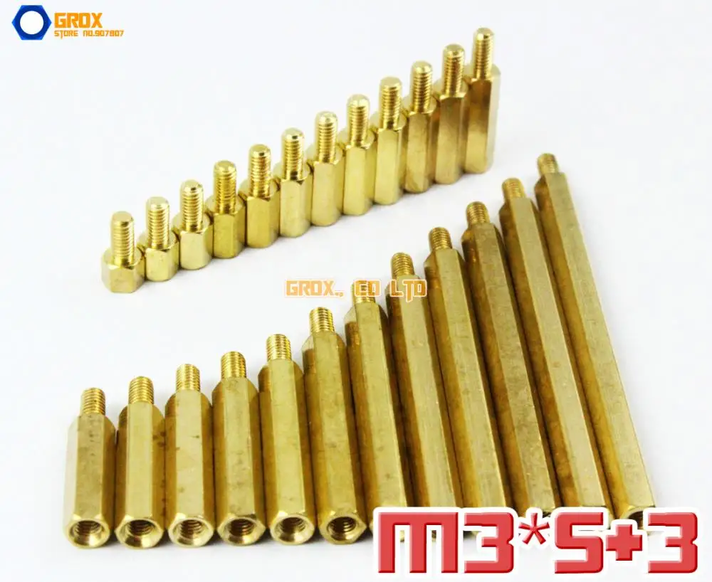 200 Pieces Brass M3 X 5 3mm Pcb Female To Male Motherboard Standoff