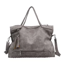 Rivet Vintage PU Leather Female Handbag Fashion Tassel Messenger Bag Women Shoulder Bag Larger Top-Handle Travel Bag Rivet Vintage PU Leather Female Handbag Fashion Tassel Messenger Bag Women Shoulder Bag Larger Top-Handle Travel Bag
