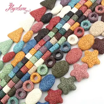 

Multicolor Lava Rock Bead Natural Stone Beads For Diy Necklace Bracelats Earring Fashion Jewelry Making Loose 15"