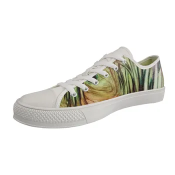 

New Arrival Low top White Canvas Shoes Customizable Vulcanized Shoes for Male Lace-up Sneakers Art Painting Print Andre Derain