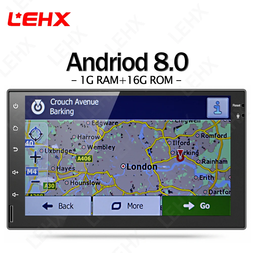 Best LEHX 2 din car Android 8.0 GPS Navigation Bluetooth For Nissan VW Toyota Peugeot WiFi Multi-Media 7 inch car Radios Player RDS 3