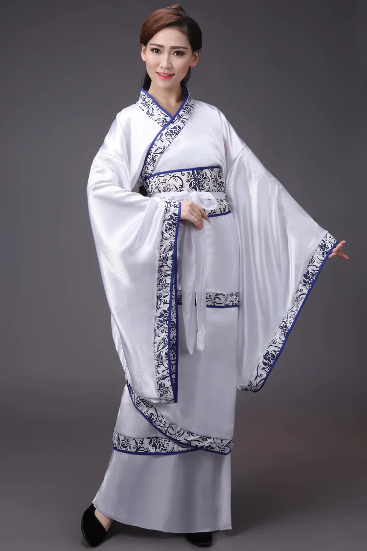 Новый Дизайн белый костюм Тан костюм Hanfu Косплэй женский костюм костюмы Белый Костюмы для народных китайских танцев