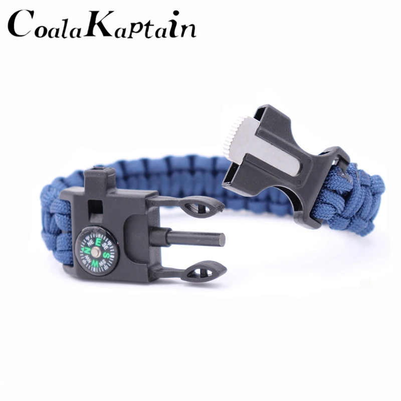 

Paracord Survival Bracelets for Men Women Outdoor Bangles Jewelry Wrap Rope Knife 4 in 1 Multi-function Braided Bracelets 2018