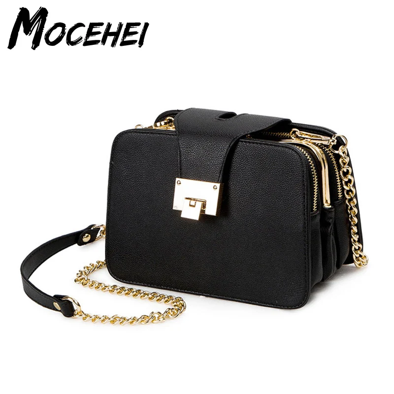 

Women Messenger Bag With Metal Buckle Chain Strap Flap New Fashion Designer Handbags Ladies Causual Clutch Bags Sac A Main LY037
