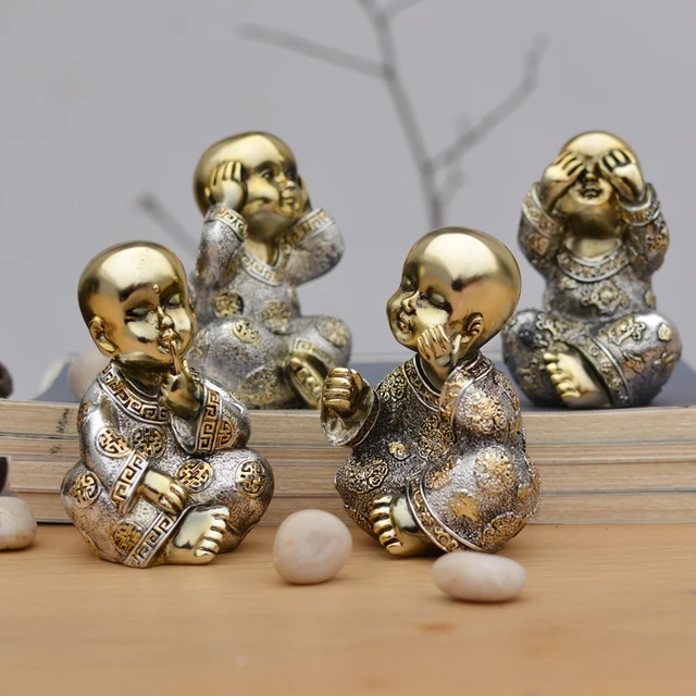 Chinese Buddhism Mini Buddhist Monks Kawaii People Buddha Statue Resin