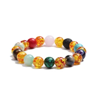 

10MM Colorful Crystal Natural Stone Beads Adjustable Strand Bracelets For Women