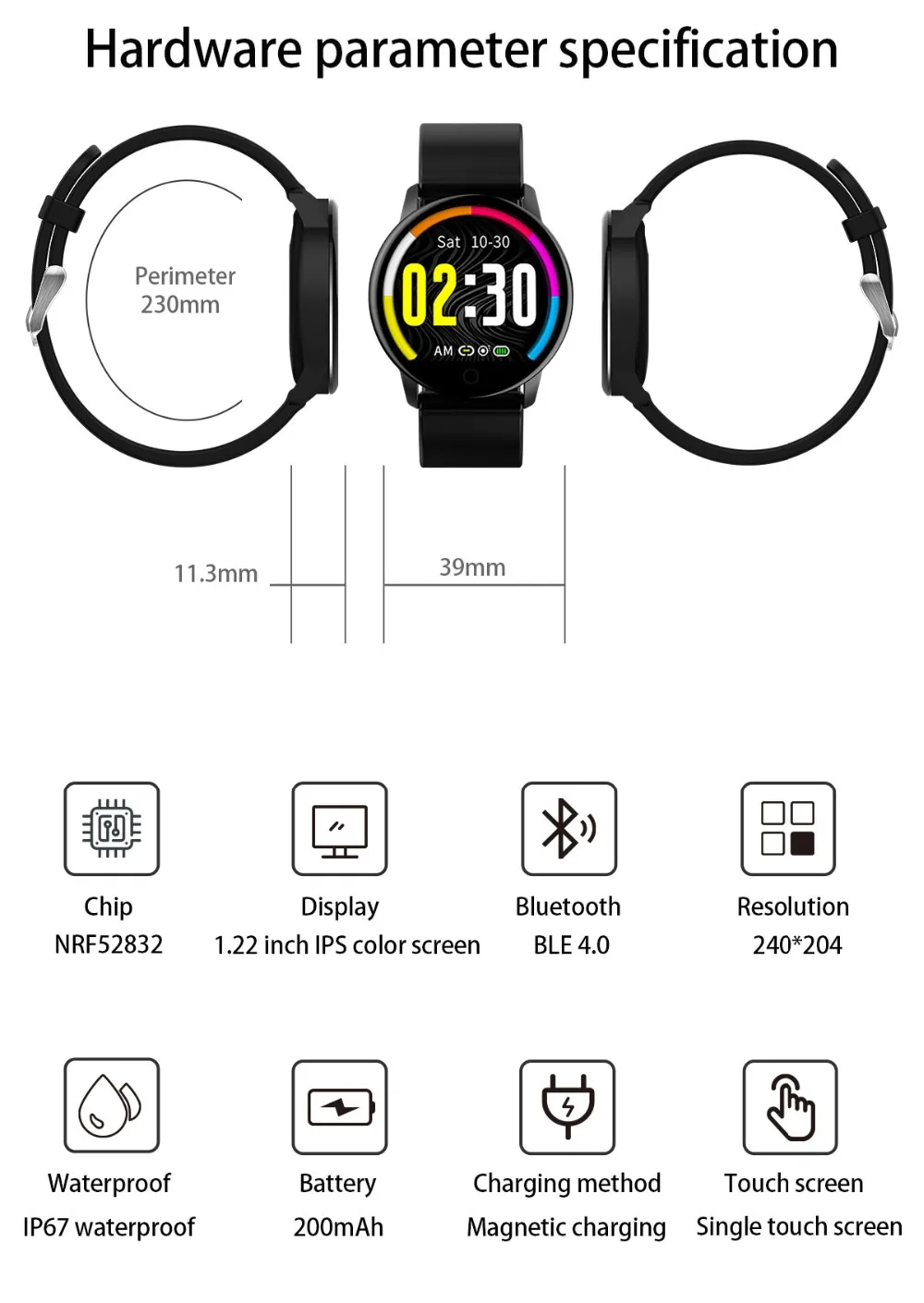 DIGOOR Q20 smart watch men waterproof reloj inteligente smartwatch women smart watch with pressure measurement Fitness bracelet PK mi band 4 (13)