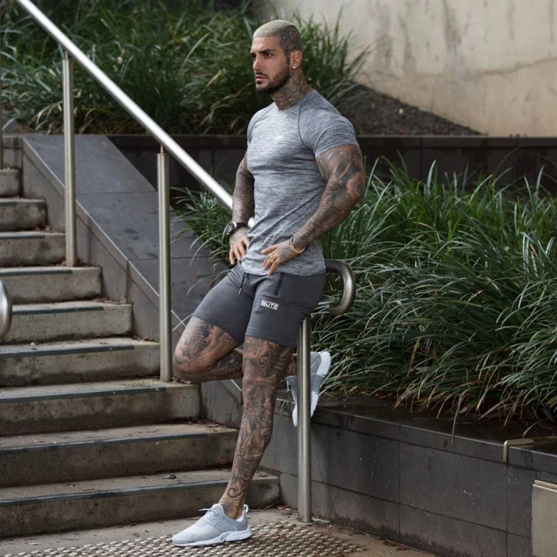 Gym clothing men's shorts Jogger sweatpants (3)