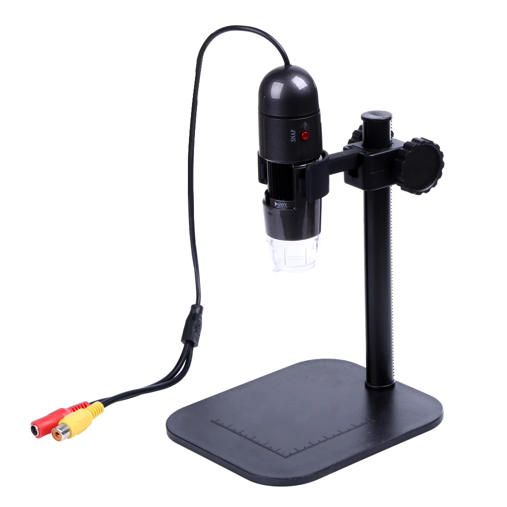 

High Quality 25X - 400X Photo Capture 8 LED 40000mLux AV Digital Microscope Endoscope Magnifier Loupe Camera TV-Out