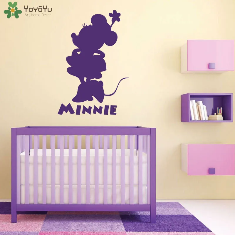 Yoyoyu Kartun Hewan Stiker Dinding Untuk Kamar Anak Anak Minnie