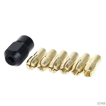 

7pcs/lot dremel Brass Collet 1.0/1.6/2.0/2.4/3.0/3.2 +dremel check M8*0.75 Fits Dremel Rotary Tools dremel accessories