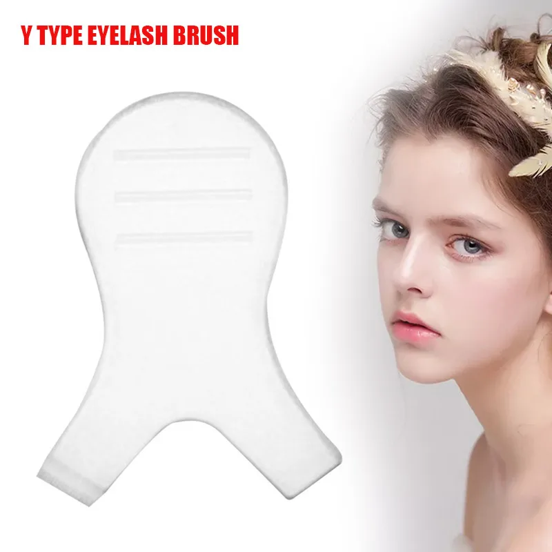

1PC Silicone Eyelashes Lifting Curler Y-Shape Extension Graft Brush Tool Makeup Accessories Pads Mascara Guide Applicator Clear