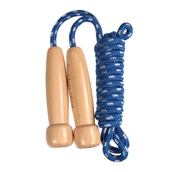 

Wooden Handle Toy Outdoor Sports Elastic Adjustable Fun Skipping Ergonomic Jump Rope Safe Non Toxic For Kids Fitness