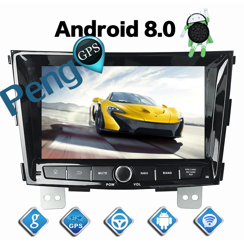 Discount 4G+32G Octa Core 2 Din Stereo Android 8.0 Car Radio for SsangYong Tivolan 2014 GPS Navigation CD DVD Player Bluetooth headunit 5