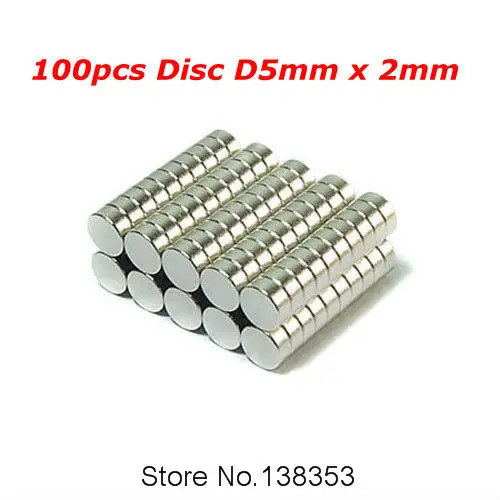 100pcs Bulk Neodymium Jewelry Sheets Disc Dia 5mm x 2mm N35