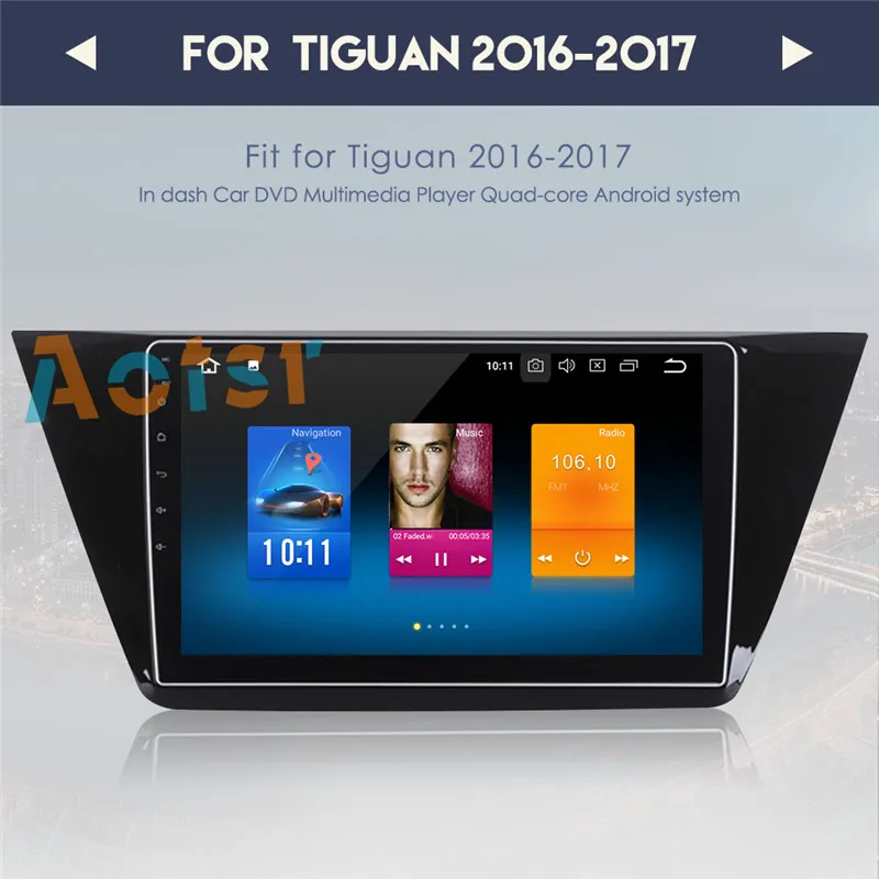 Sale 4G+32G 2 din Octa Core android 8.0 car dvd for VW Volkswagen Tiguan 2016-2018 car radio gps naviagtion with canbus wifi steering 4