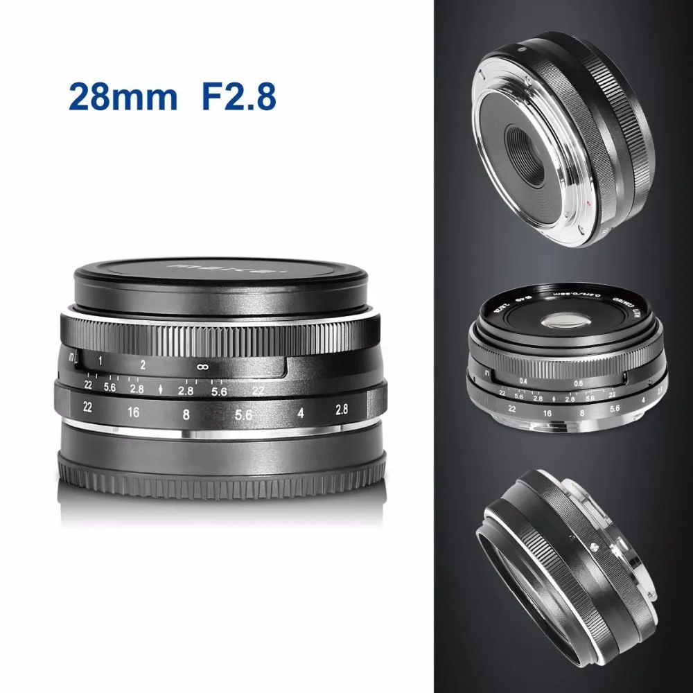 Meike 28 мм f2.8 фиксированный объектив ручной фокусировки для Olympus Panasonic M4/3 APS C