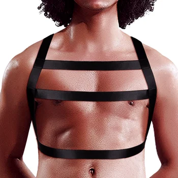 

Elastic Plus Size Strappy Harness Black Chest Shoulder Belt Punk Goth Body Cage Tops Night Clubs Party Rave Accessory Lingerie