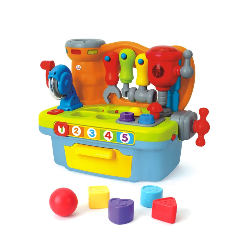 Baby Early Learning Educational Puzzle Tool Box Toys Multi Functional Simulation Worktable Maintenance Toolbox Gift For Kids