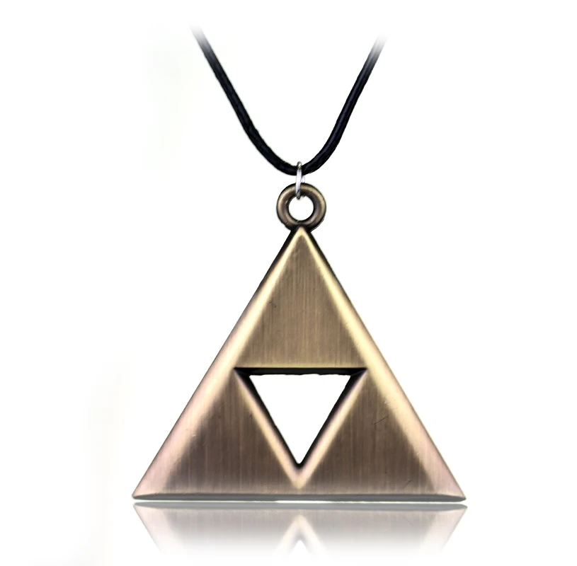 Dongsheng Мода Аниме ювелирные изделия легенда о Зельде ожерелье Triforce треугольное ожерелье для мужчин женщин аксессуары подарок-30 - Окраска металла: bronze