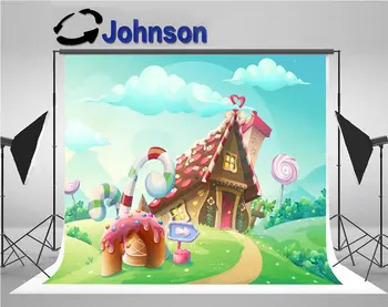 

Sweet cottage Cookies Candy Meadows Caramels background Vinyl cloth High quality Computer print wall backdrops
