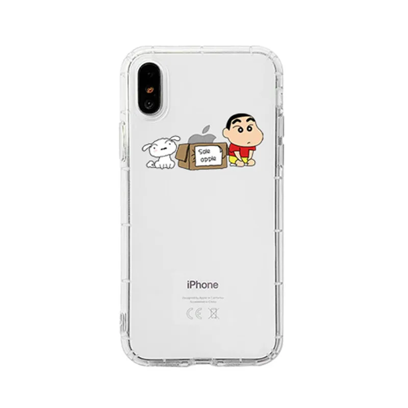 Забавный чехол для телефона Crayon Shinchan чехол для iPhone 6 6S 7 8 Plus X XS MAX XR, Прозрачная мягкая Задняя накладка чехла из ТПУ - Цвет: 2