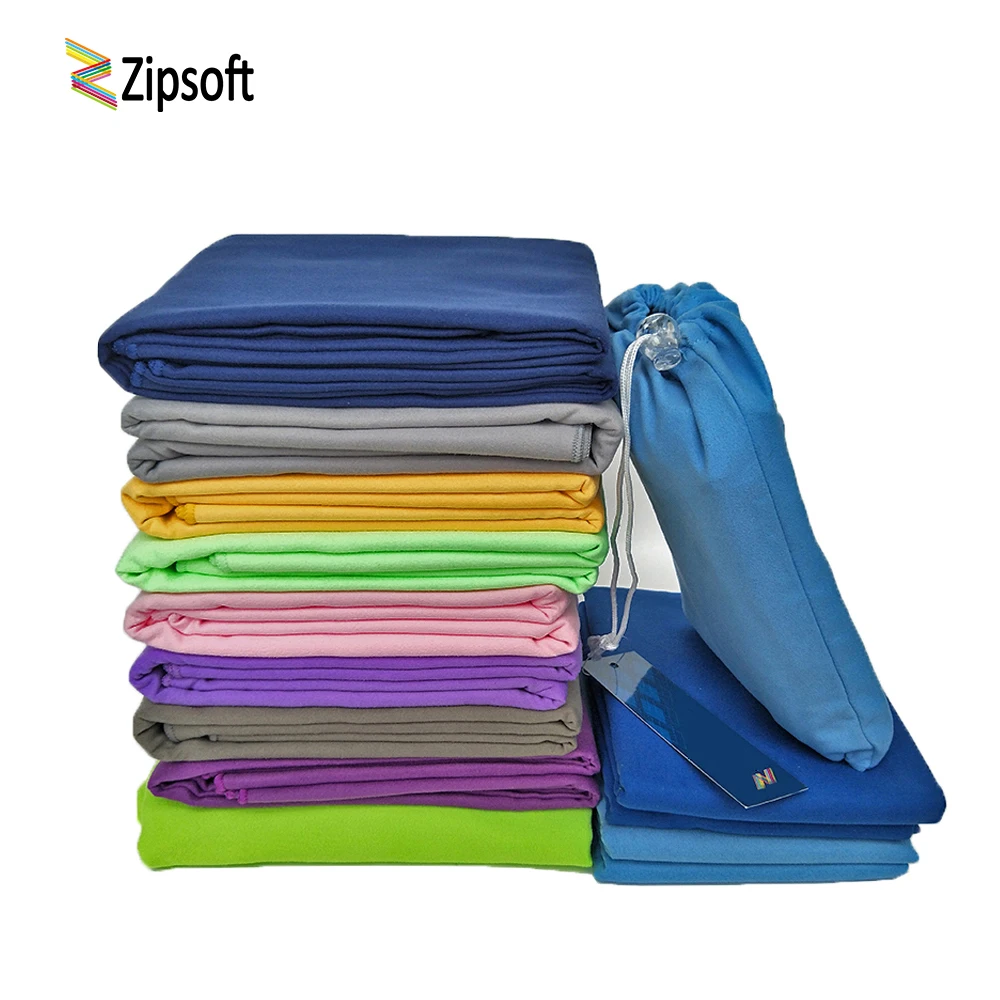 Zipsoft Microfiber Travel Towel Beach towel Sports Bag Fast Drying Swimming Gym Camping Light weight Brand New Hot Yoga Mat 2018
