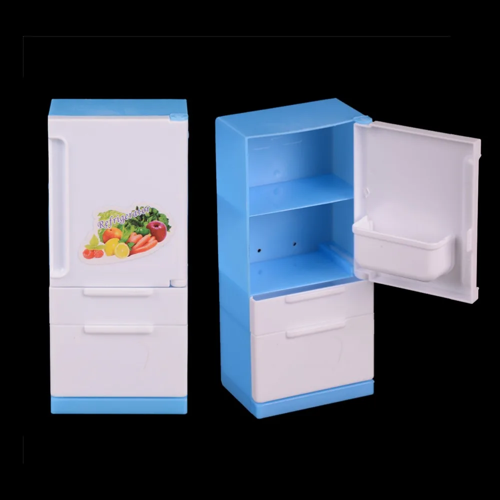 

Fridge Kids Mini Plastic Refrigerator Dollhouse Furniture Doll Freezer Doll House Accessories for Girl Doll Toy Gift