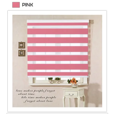 Pink Высокое качество двухслойные рулонные жалюзи Зебра на заказ занавески для домашнего декора - Цвет: Pink
