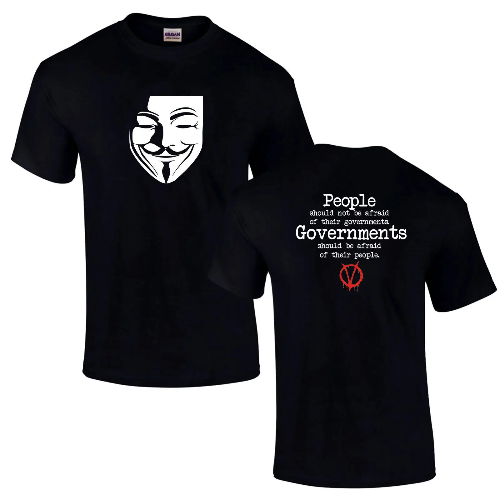

V For Vendetta Anonymous We Are Legion Anarchy Anti Government Unisex T-Shirt New T Shirts Funny Tops Tee New Unisex Funny Tops