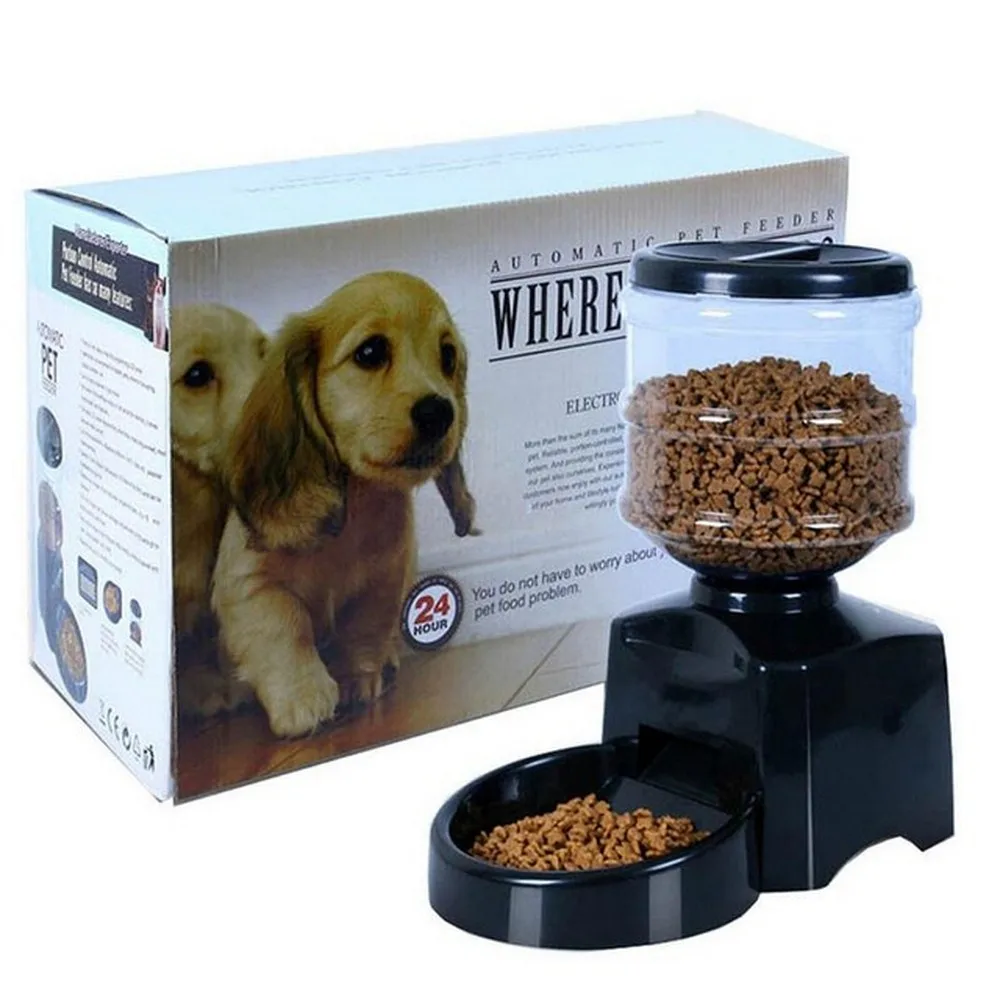 5.5L Automatic Pet Feeder for Cats and Dogs with Voice Message Recording