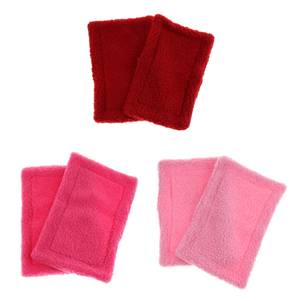 2 Pack Velvet Small Animals Warm Mat for Hamster, Guinea Pig, Ferret