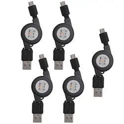 5 шт. Micro USB к USB 2,0 выдвижной кабель для синхронизации данных зарядный кабель шнур Новый