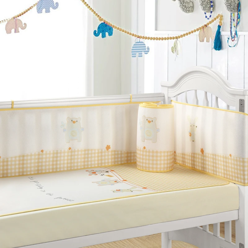 

Baby Bed Bumper Baby Bumpers in the Crib Bed Around Cot Protector Breathable Cot Protection Baby Bed Cushion Sets Spring 2 pcs